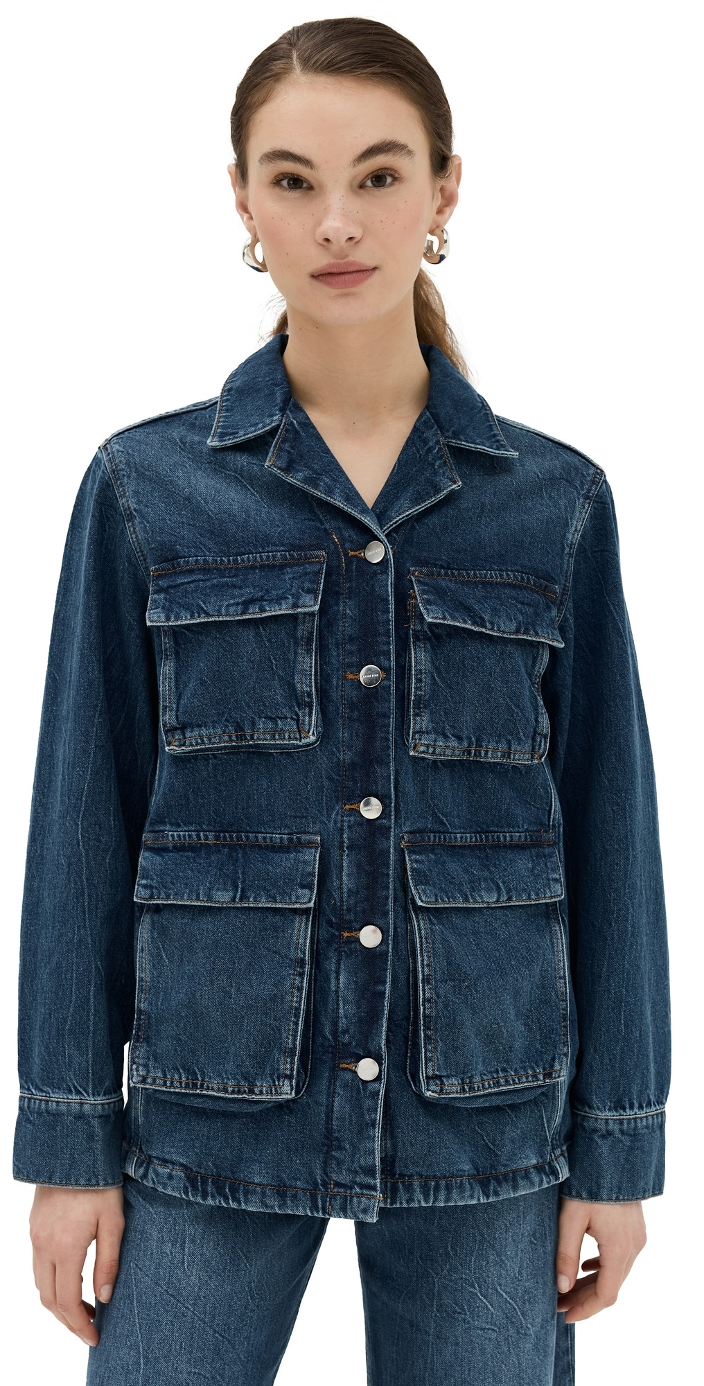 ANINE BING Alden Jacket Artic Blue S | Shopbop