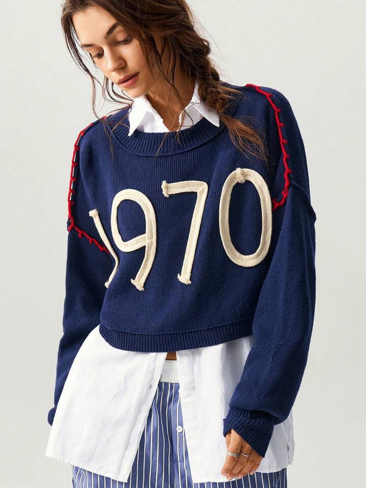 Bohemela Vacation Loose Fit Crew Neck Sweater For Women,Long Sleeve Tops In Fall/Winter | SHEIN