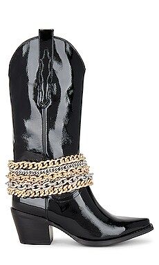 Jeffrey Campbell Dagget Boot in Black Crinckle Pattern & Gold from Revolve.com | Revolve Clothing (Global)