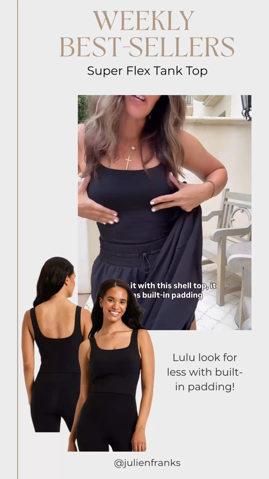 If you love the look of Lulu without the price tag, this one is such a good find. It has built-in padding, is super flattering, and works just as well for workouts as it does for running errands.

#LTKActive #LTKdayinmylife #LTKootd