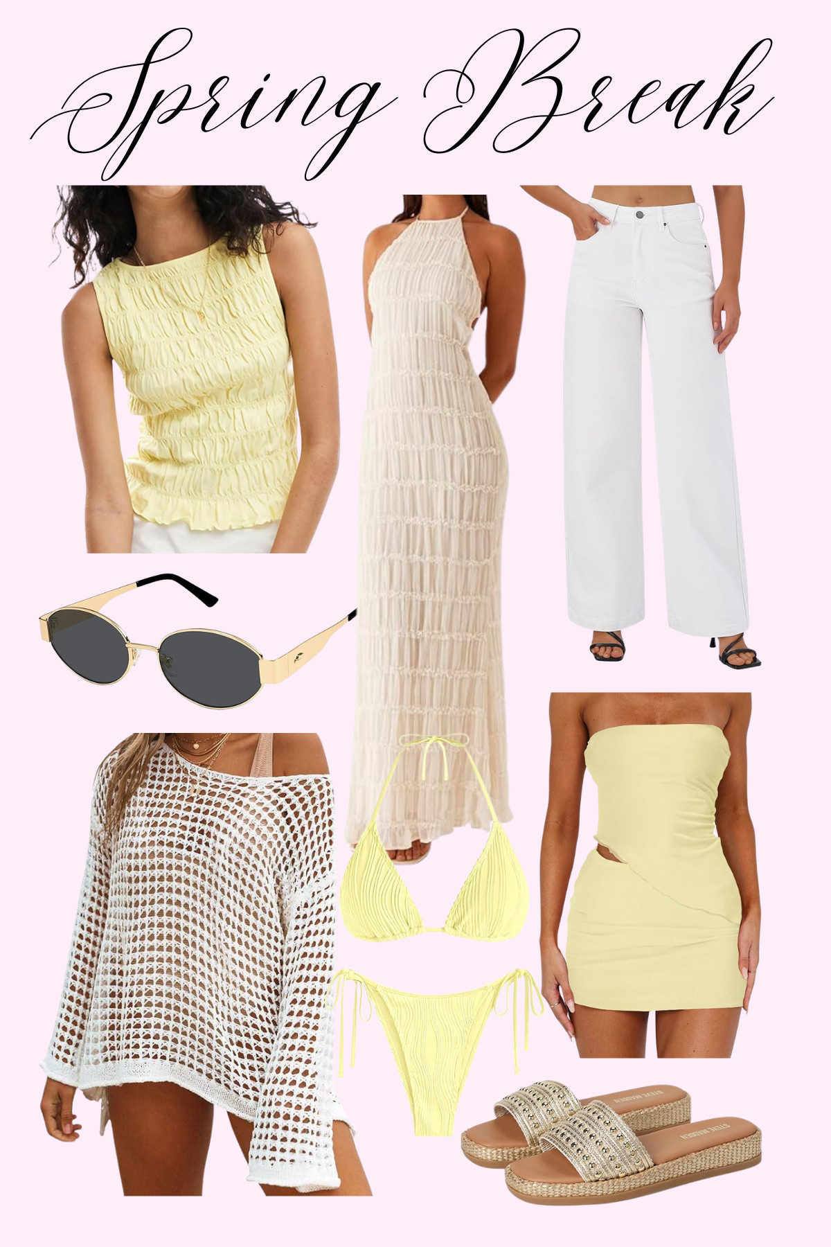 Spring break outfit inspo!! here are a few clothing ideas for a warm weather destination, to add to your packing list!! I found some of the cutest, most elevated vacation pieces on Amazon that look way more expensive than they are. Dress cute this spring break with affordable fashion!! From long to short dresses, swimwear, coverups, dinner outfits, and shoes, these are some of my top picks for this year! 

 #LTKSpringBreak #SpringBreakOutfits #ResortWear #BeachStyle #LTKunder100 #VacationLooks #2026Fashion #PackingList #SpringFashion #LTKResort #Outfits #LTKootd #LTKTravel

#LTKSeasonal