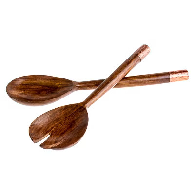 Thirstystone Wood and Copper Salad Servers | Target