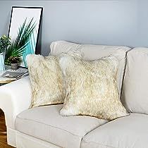 Carvapet 2 Pieces Luxury Decorative Faux Sheepskin Fur Throw Pillow Case Cushion Cover for Sofa B... | Amazon (US)