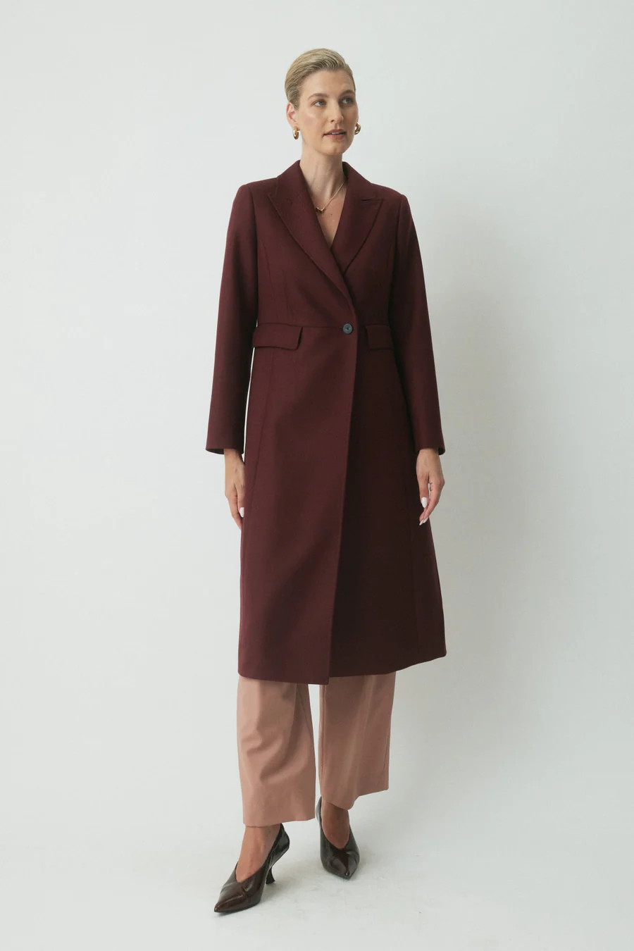 Chelsea Tailored Coat - Bordeaux | Perri Cutten