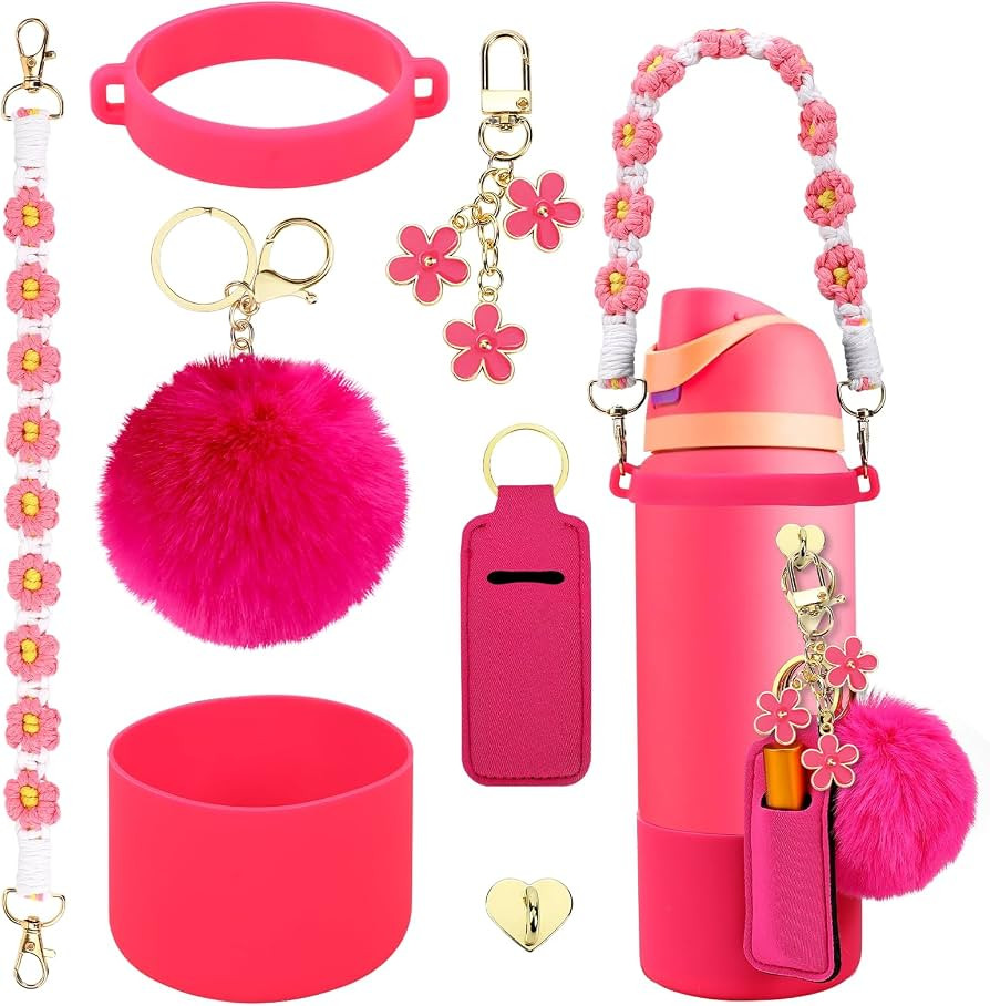 Compatible for Owala Accessories Bundle: Silicone Boot for 24oz & 32oz Bottles, Charms, Handle, S... | Amazon (US)
