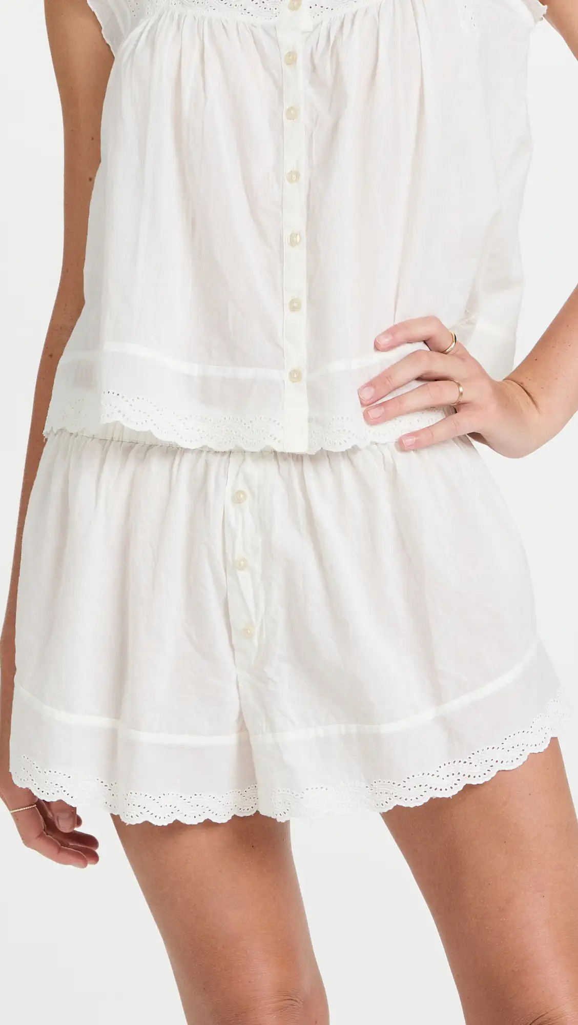 THE GREAT. The Eyelet Tap Shorts | Shopbop | Shopbop