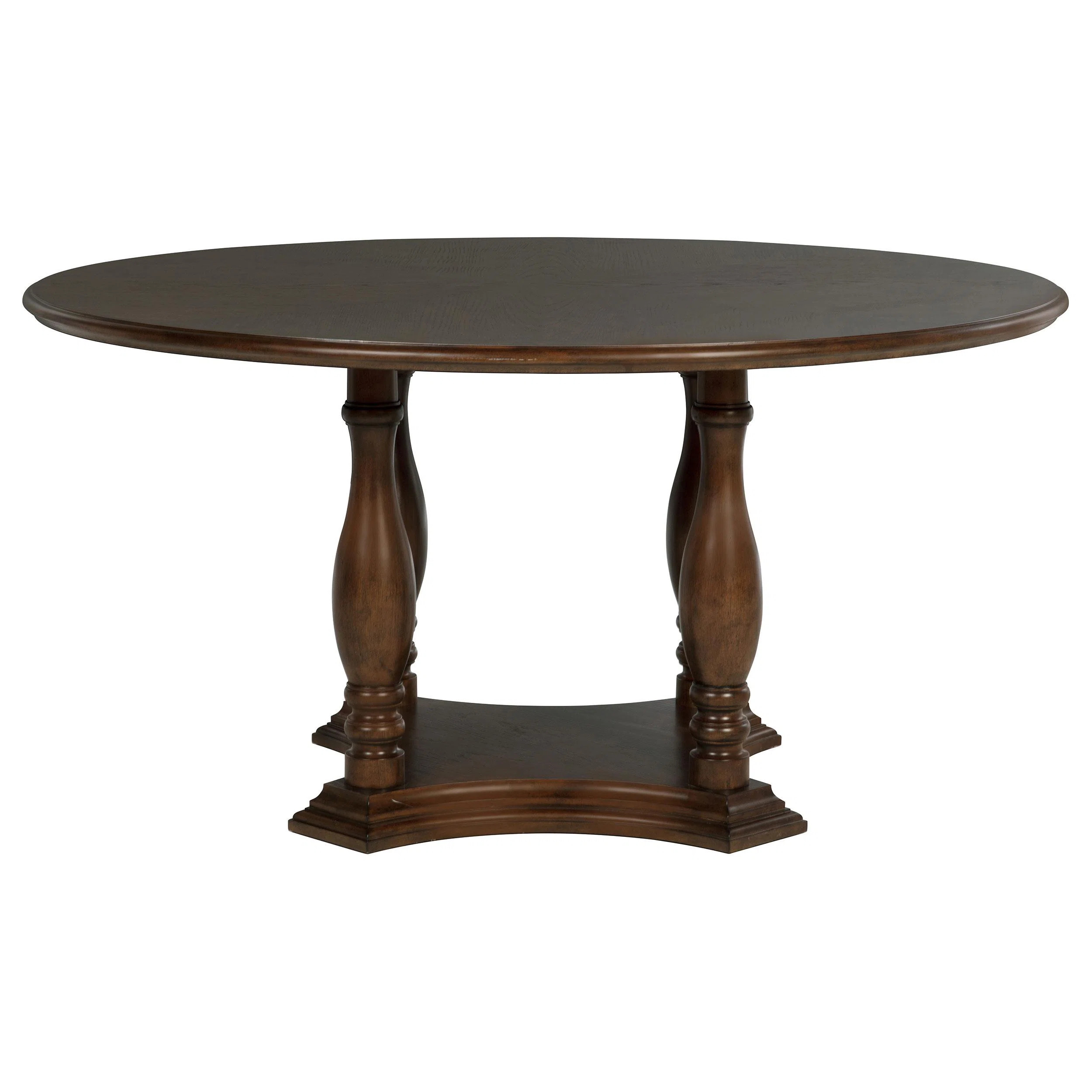 Charlton Home® Goichi 60-Inch Round Wood Pedestal Dining Table Rich Brown | Wayfair | Wayfair North America