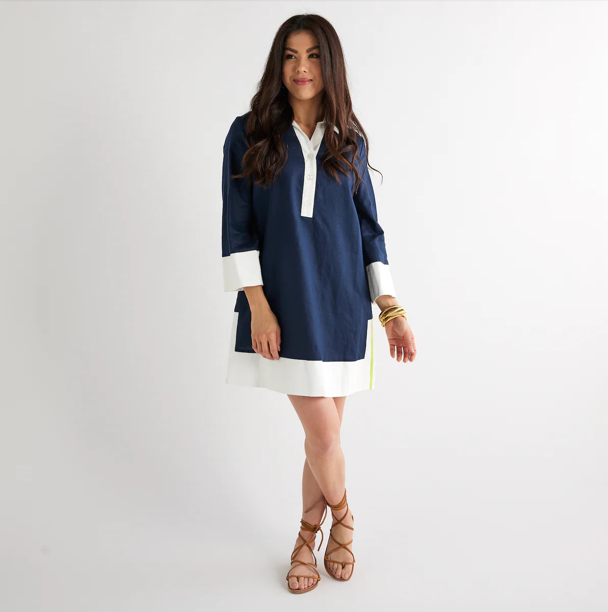 Carrie Dress Navy | Caryn Lawn
