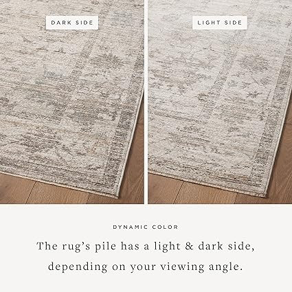 Magnolia Home by Joanna Gaines x Loloi Millie Collection MIE-01 Silver / Dove 5'-3" x 7'-6" Area ... | Amazon (US)
