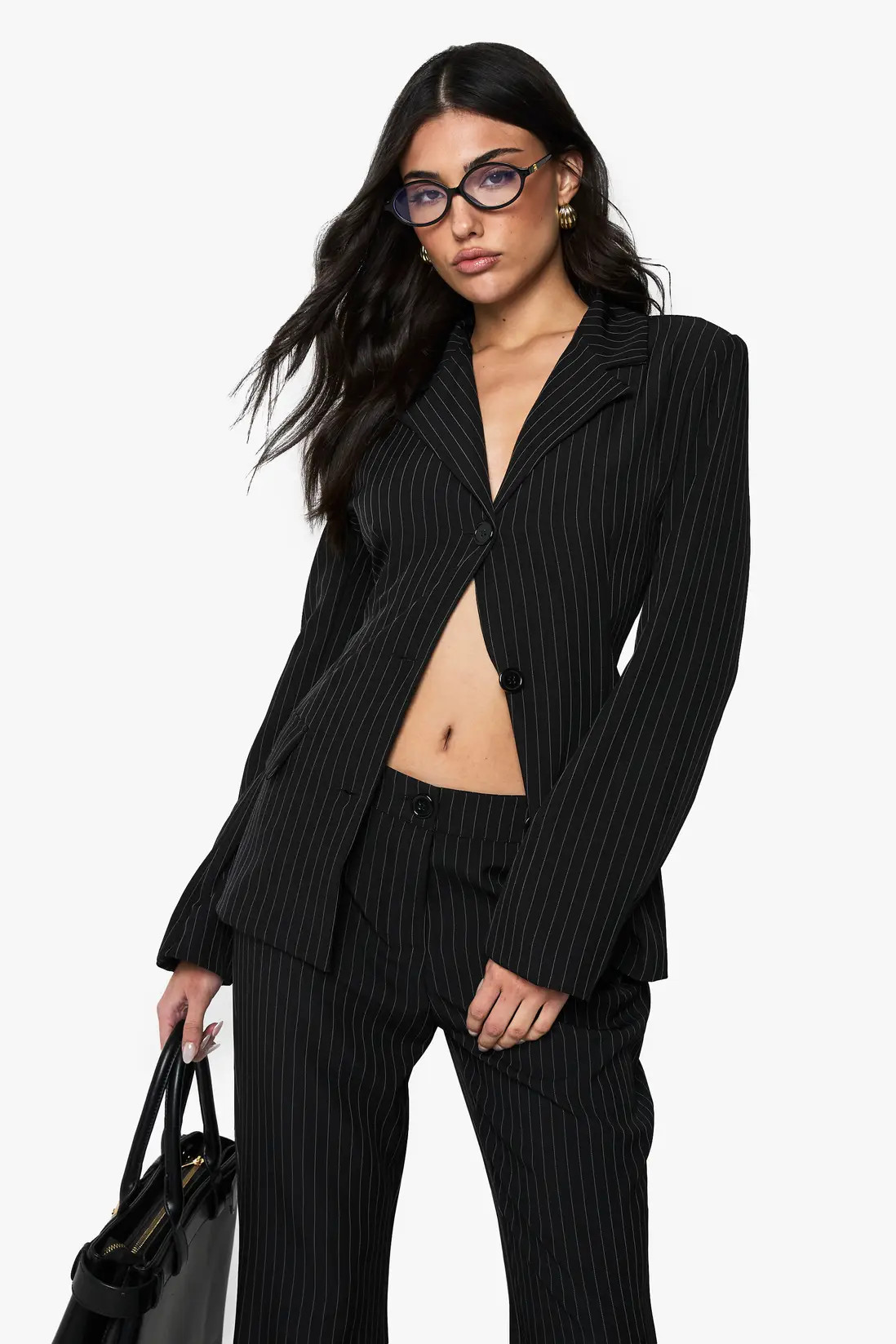 Pinstripe Structured Tailored Blazer | boohoo (US & Canada)