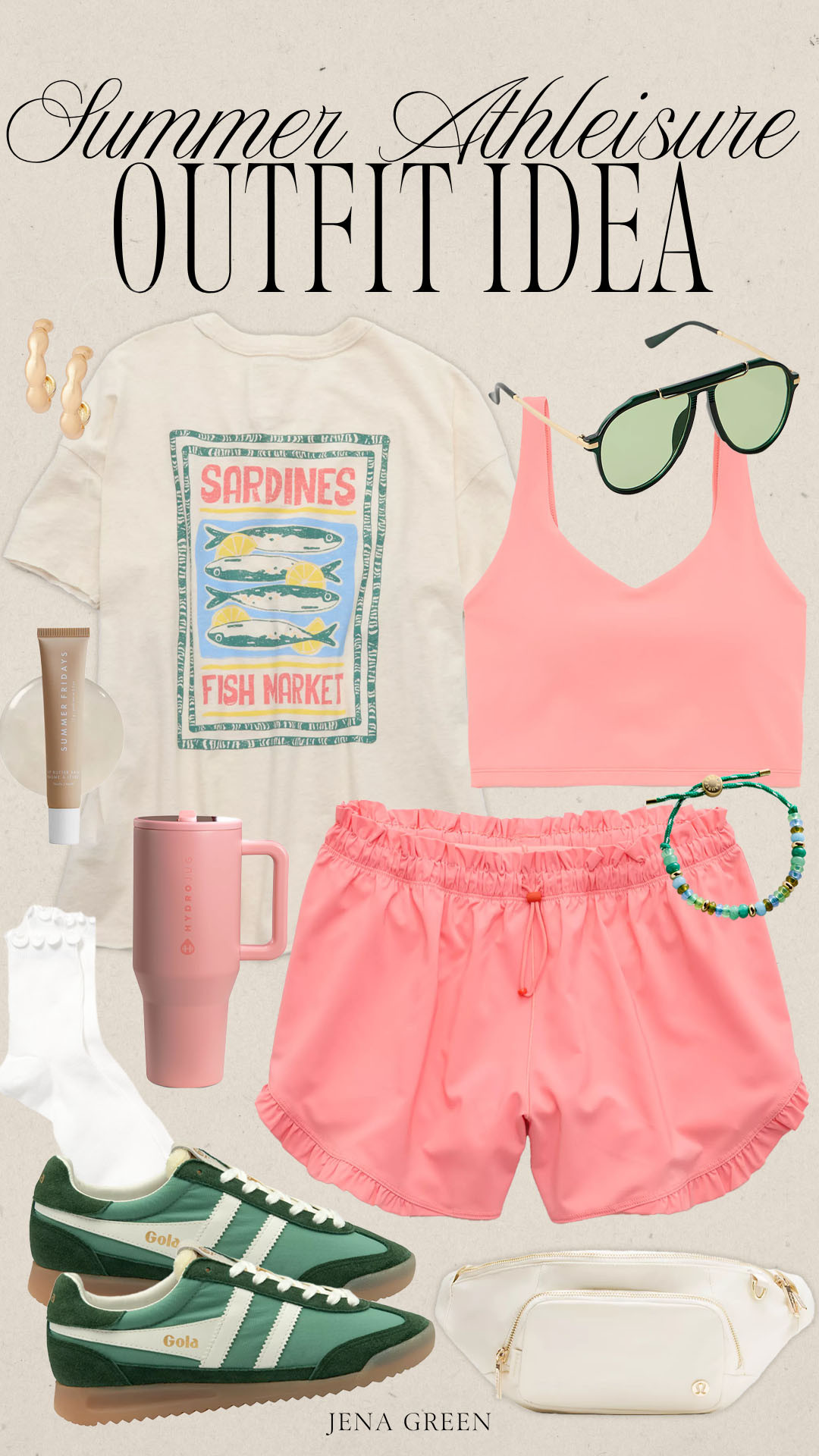 Summer Athleisure Outfit Idea | Summer Casual Outfit | Ruffle Shorts | Aerie Outfit 

 #LTKootd #LTKSeasonal