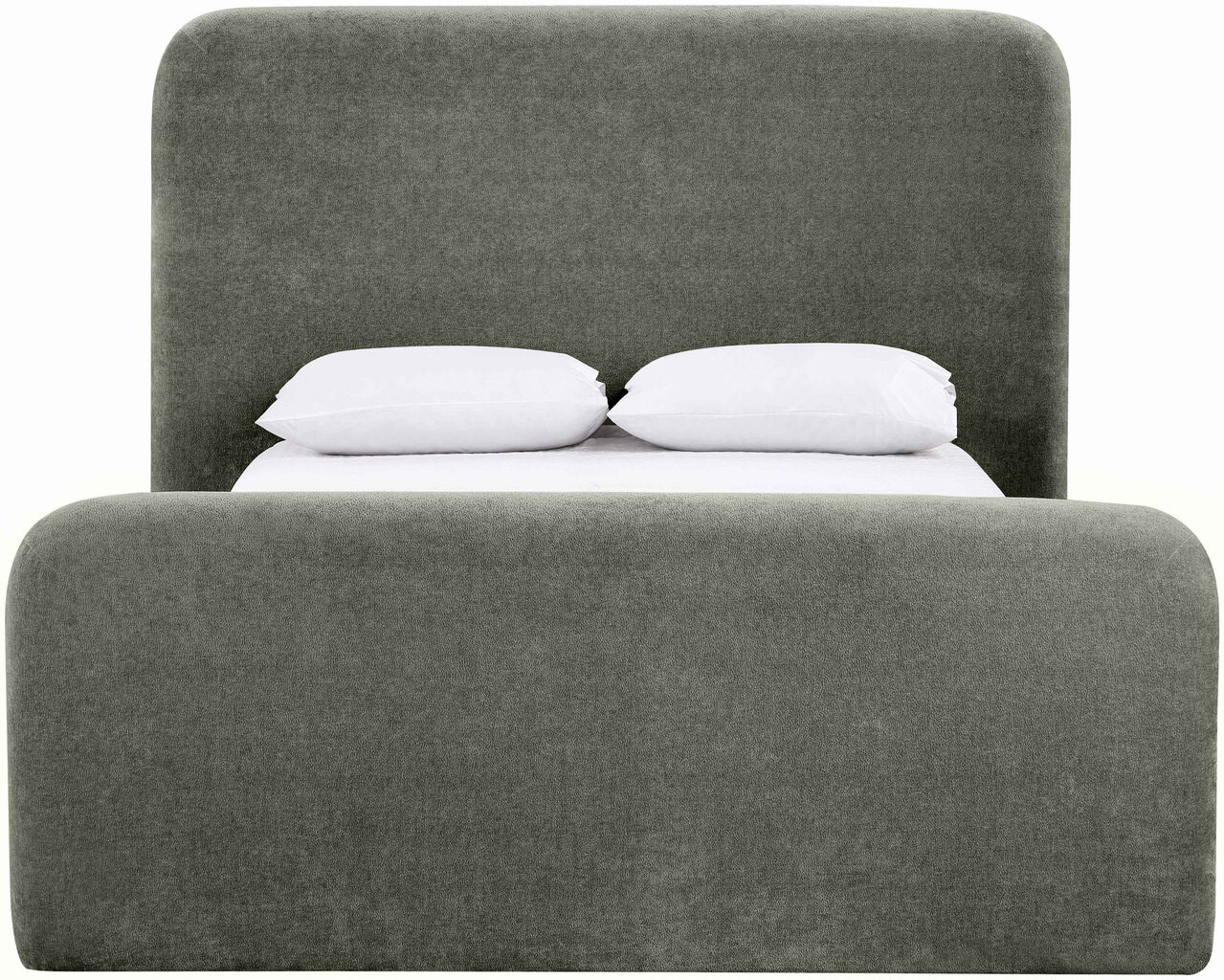 Fira Chenille Fabric Upholstered King Bed In Green | 1stopbedrooms