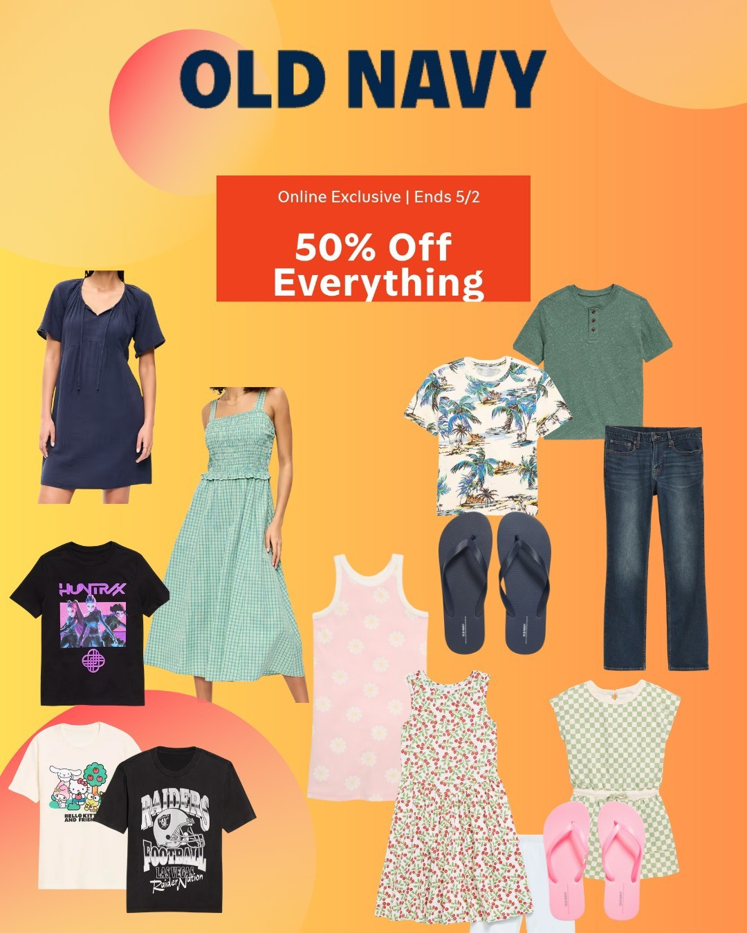 50% OFF EVERYTHING at Old Navy 🛍️🔥Run, don’t walk!! Online sale is LIVE and ends May 2 ⏰Perfect time to grab summer fits, basics, and family looks for LESS 💕#OldNavy #OldNavySale #LTKSale #LTKFinds #LTKStyle #SpringStyle #SummerFits #AffordableFashion #MomStyle #DealsOnDeals

#LTKMothersDay #LTKmomlife #LTKSaleAlert