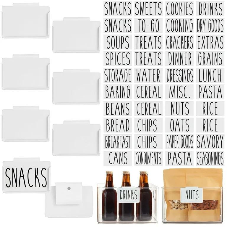 Talented Kitchen 8 Piece Metal Basket Labels Clip On Holders with 40 Labels for Kitchen Storage, ... | Walmart (US)