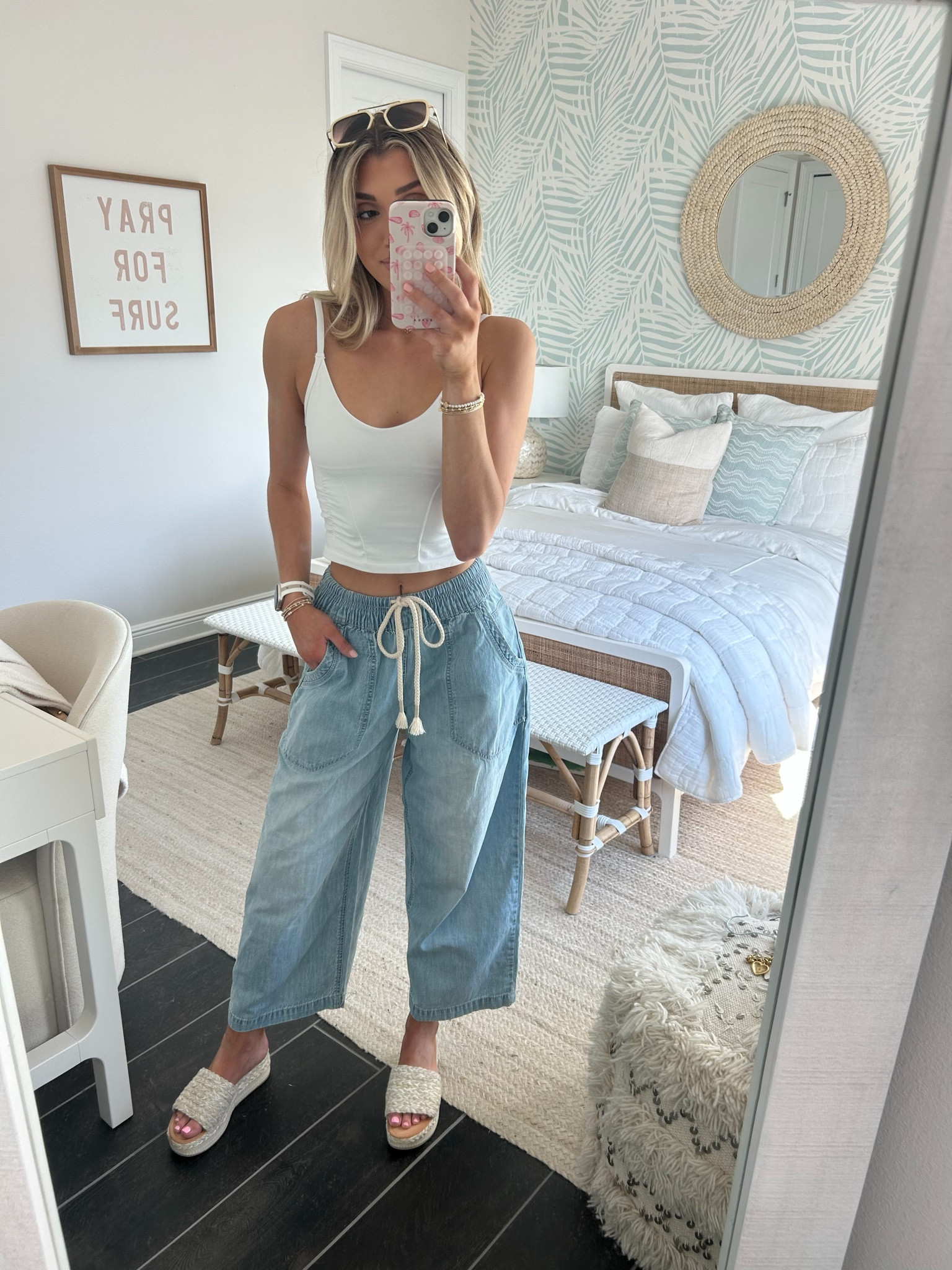 these denim pants are lovely! I am obsessed with this wash and love how these have a drawstring for a more casual look. 🩵 so comfortable and wearing a size xs 

#LTKStyleTip