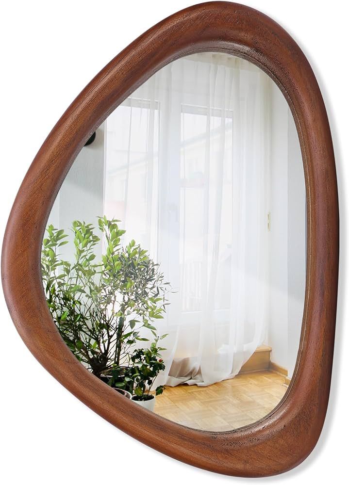 MAGFLERUM Irregular Wall Mirror, 15 * 10 inch Asymmetrical Wood Mirrors, Small Wall Mirror, Hangi... | Amazon (US)