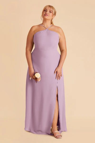 Juliet Chiffon Dress Curve - Lavender | Birdy Grey