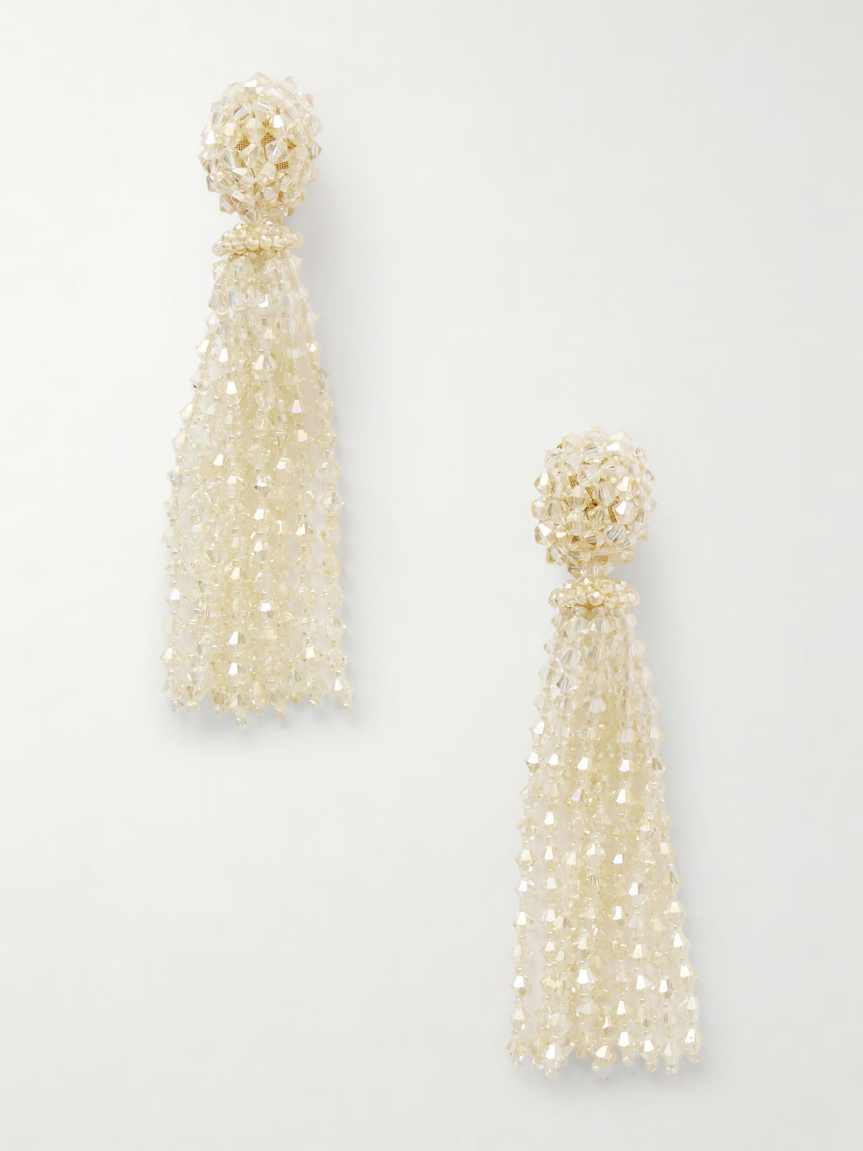 Oscar de la Renta - Tassel Beaded Clip Earrings - Yellow | NET-A-PORTER (US)