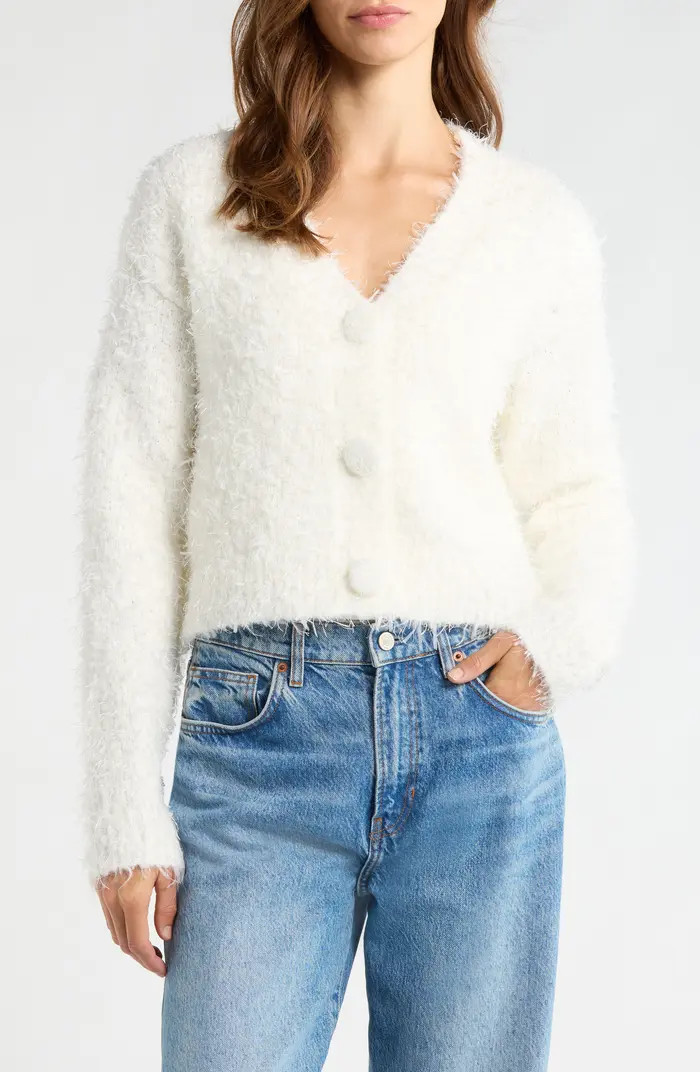 Fuzzy V-Neck Cardigan | Nordstrom