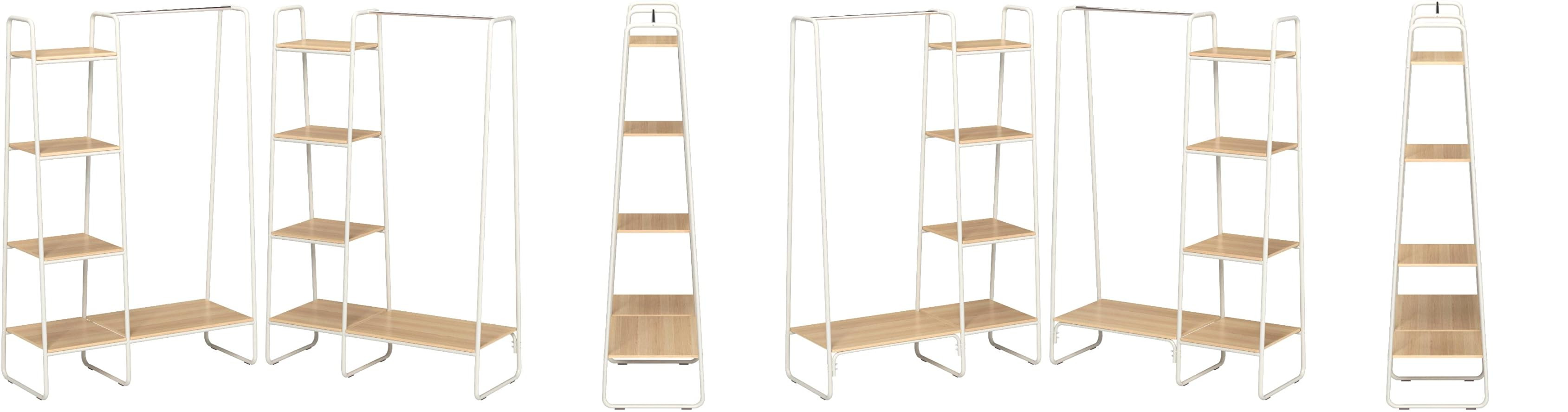 IRIS USA Clothes Rack for Hanging Clothes with 4 Wood Shelves, Freestanding Clothing Rack, Easy t... | Amazon (US)