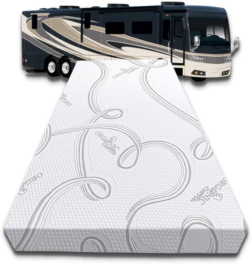 FoamRush 4-Inch (48" x 72") High Density Foam RV Mattress Replacement with Cotton Cover, Medium F... | Amazon (US)