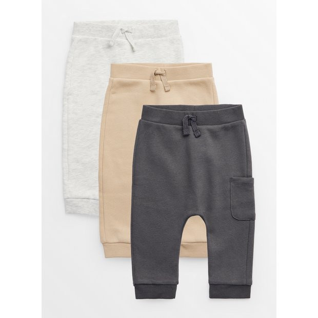 Buy Monochrome Plain Joggers 3 Pack 18-24 months | Trousers and leggings | Tu | Tu Clothing