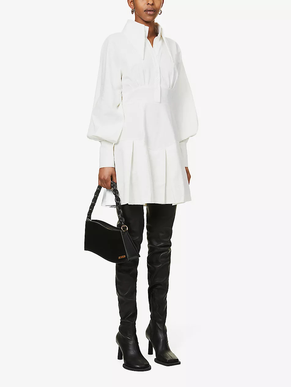 Oversized-collar crepe mini dress | Selfridges