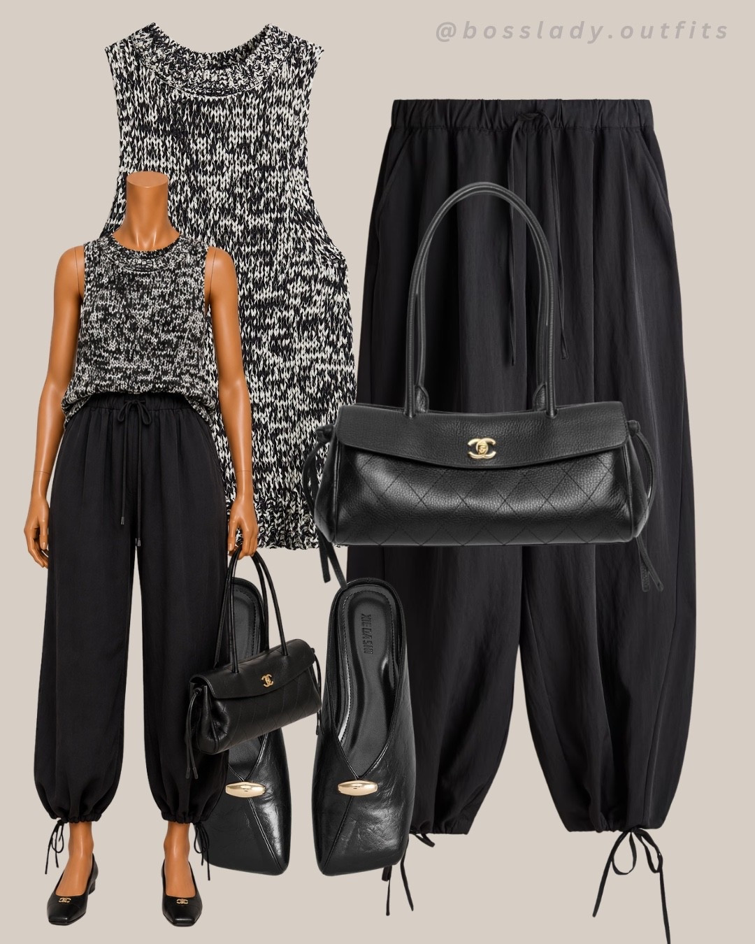 Quiet luxury, loud confidence.

Tags: fall outfit inspo, black loafers outfit, balloon pants outfit, tweed tank top, black and white outfit, quiet luxury outfit, coffee run outfit, minimalist fall outfit, elevated casual outfit, chic fall look

#LTKsummer #LTKshoes #LTKstyletip