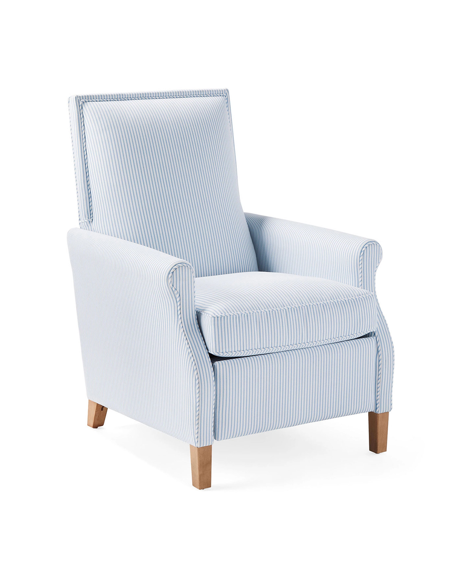 Newbury Recliner in Perennials Coastal Blue Pinstripe | Serena and Lily