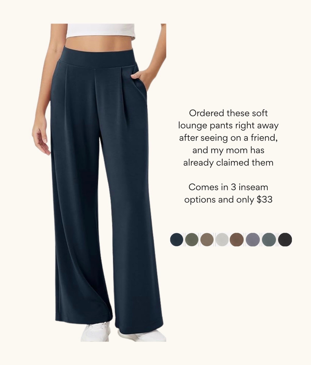 On sale! Lounge pants that are very similar to a popular pricier option. Great for travel too

I got size XS in the 27” inseam. They’re super soft and a great length for petites. the XS is a little loose at my waist (I’m typically a 24 waist in jeans, would fit better on someone who is 25 jeans)

Linked other Amazon favorite finds as well. I’m an XS short in the Khaki thin and Black thin trousers linked, XS petite in the black joggers, and sz XS in cardigan jacket.

@amazon #ad #founditonamazon #WinterFavorites2025


#LTKTravel #LTKPetite #LTKGiftGuide