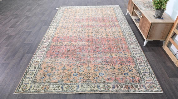 6x9.7 Antique Area Rug Faded Distressed Turkish Rug Vintage - Etsy | Etsy (US)