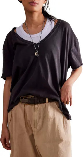 Free People Nina V-Neck Cotton T-Shirt | Nordstrom | Nordstrom