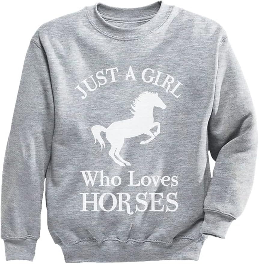 Tstars - A Girl Who Loves Horses Horse Lover Gift Youth Kids Sweatshirt | Amazon (US)
