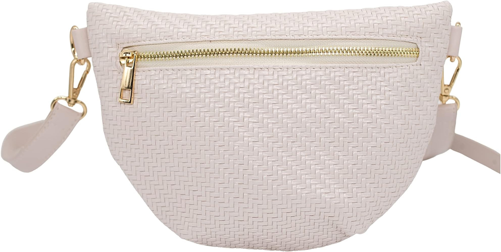 Phlox Collective Nylon Fanny Pack, Fashion Waist Pack Bag, Adjustable Fanny Bag, for Women, Men, and Kids (Nude Basketweave) | Amazon (US)