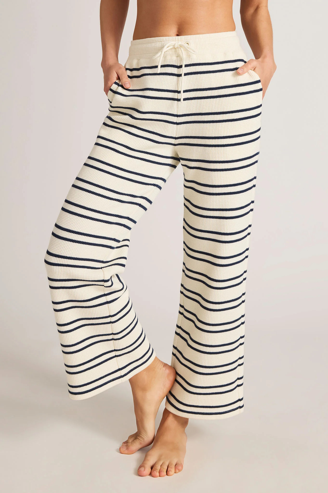 Waffle Knit Cropped Track Pant in Sailor | Negative Underwear