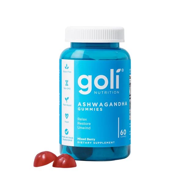 Goli Ashwagandha Gummies - Mixed Berry, 60 Count Dietary Supplement - Walmart.com | Walmart (US)