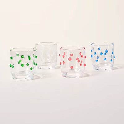 10.14oz 4pc Polka Dot Acrylic Lowball Drinkware Set Green/Cream/Pink/Blue - kate spade new york x... | Target