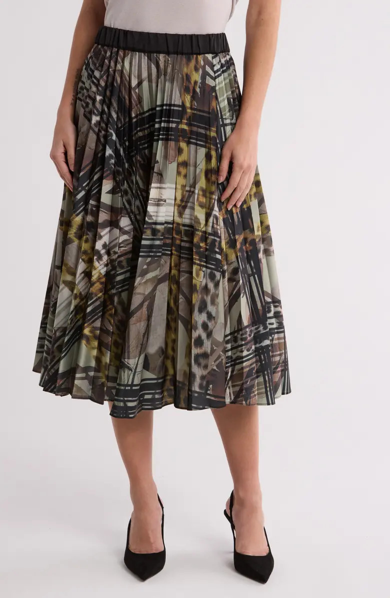 Knife Pleated Pull-On Midi Skirt | Nordstrom Rack