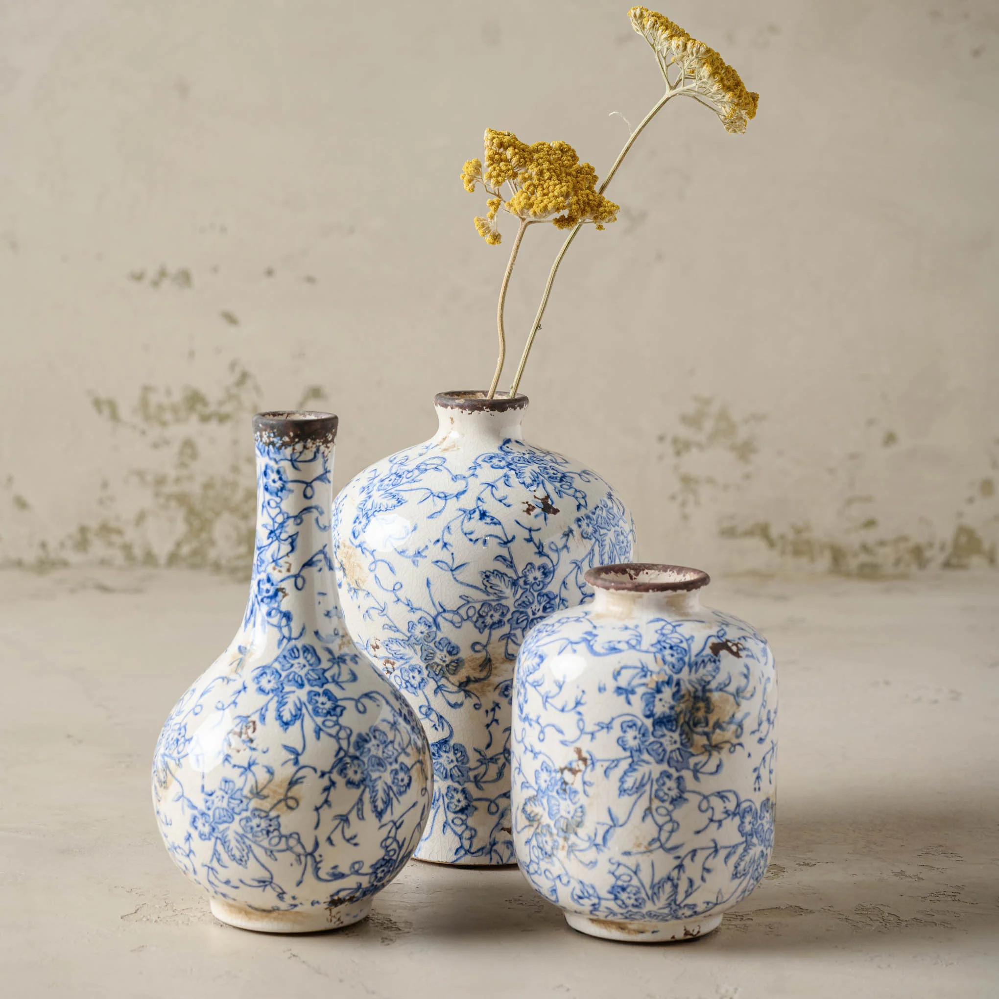 Blue and White Distressed Vase | Magnolia