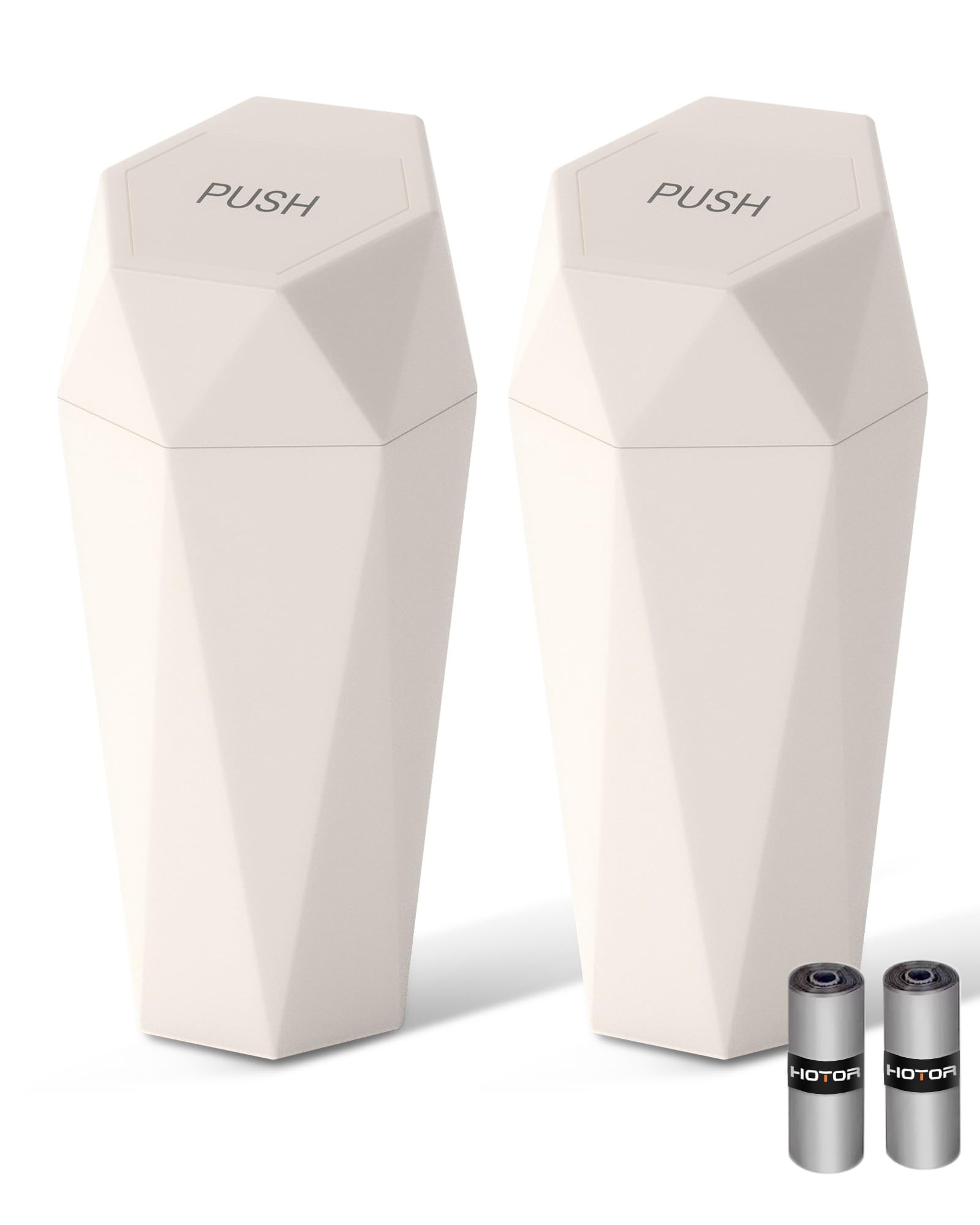 HOTOR Car Trash Can with Lid - 2 Pack, Car Accessories for Interior, Leakproof Vehicle Garbage Ca... | Amazon (US)