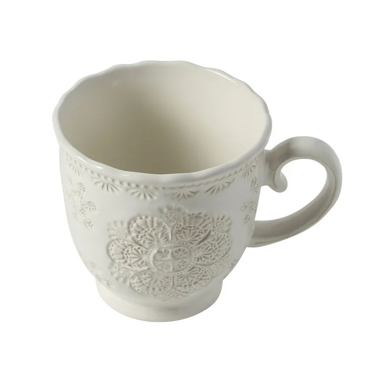 The Pioneer Woman Vintage Lace Mug, White | Walmart (US)