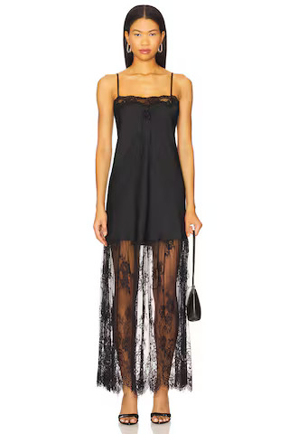 Show Me Your Mumu Celine Dress in Black Luxe Satin from Revolve.com | Revolve Clothing (Global)