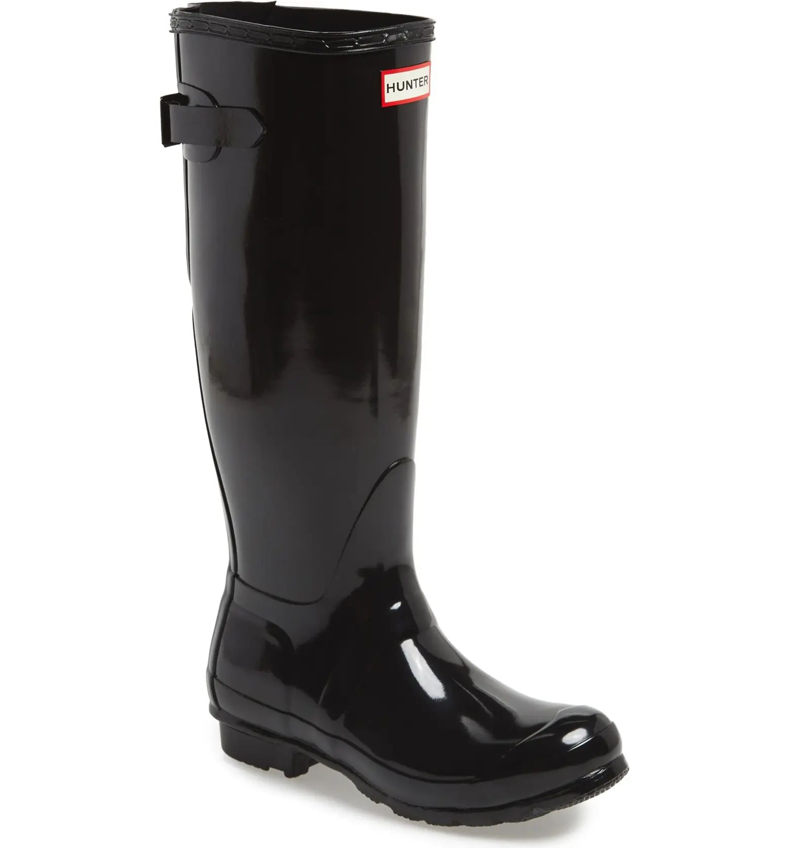 Adjustable Back Gloss Waterproof Rain Boot | Nordstrom