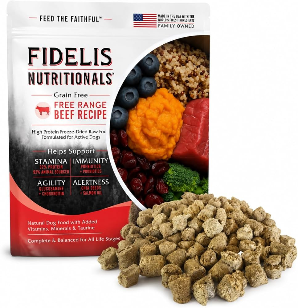 FIDELIS Freeze-Dried Raw Dog Food \u2013 High-Protein Beef with Blueberries & Superfoods \u2013 G... | Amazon (US)