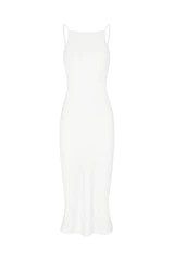 Gisele Bias-Cut Midi Dress in Stretch Twill | Anemos Swim