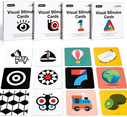 Amazon.com: beiens High Contrast Baby Flashcard, 80 PCs 160 Page Black White Colorful Visual Stim... | Amazon (US)