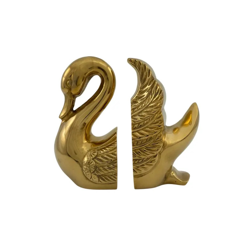 Vintage Brass Swan Bookends- A Pair - Etsy | Etsy (US)