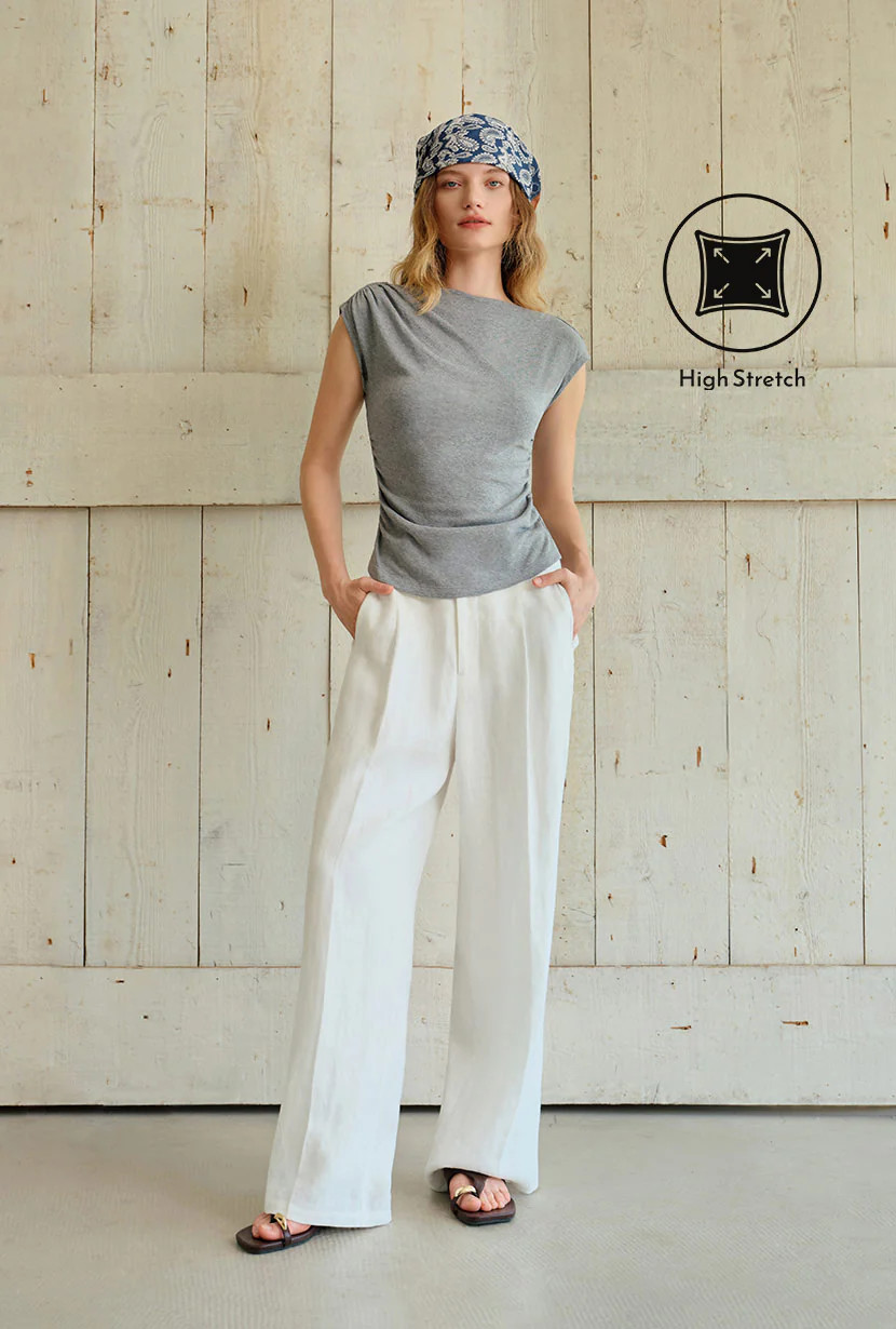 Devito Jersey Cotton Top - Grey | Petite Studio NYC
