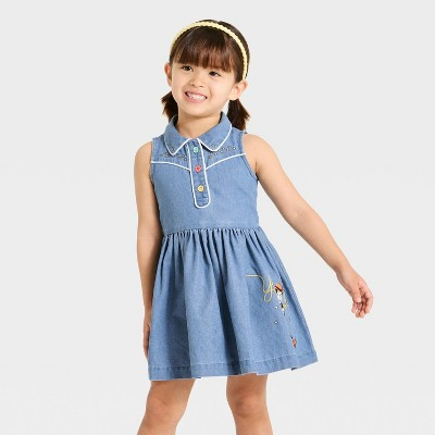 Toddler Girls' Disney Toy Story Jessie Denim Dress - Blue 4T | Target