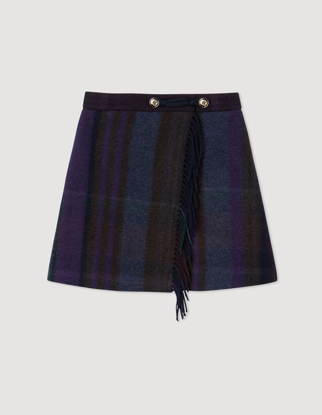 Short fringed skirt | Sandro-Paris US